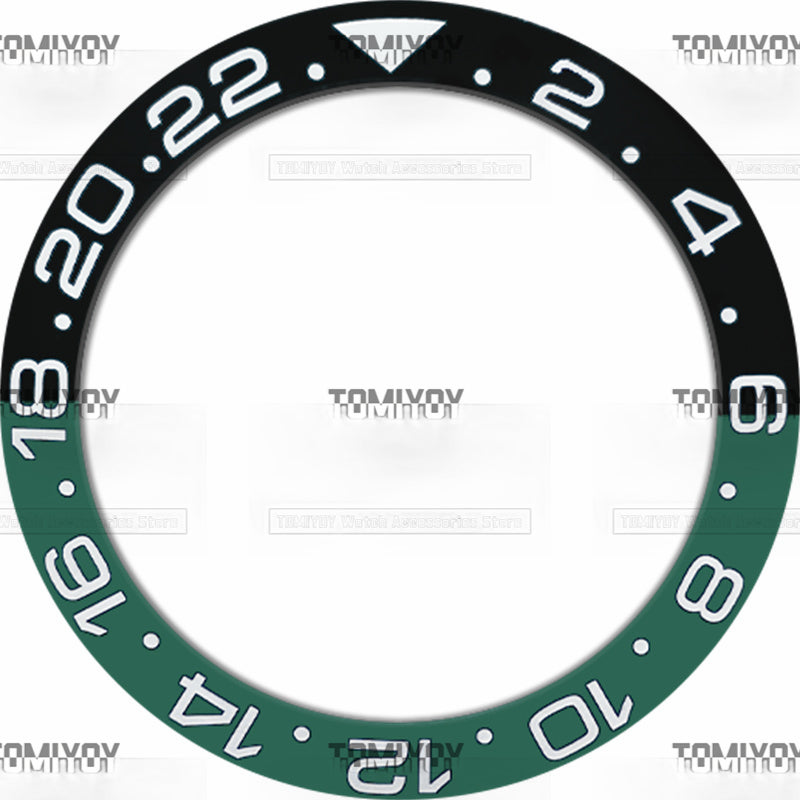 40MM Blue Black Green Red Ceramic Slope Watch Bezel Insert Fit For R-L-X GMT Mechanical Wristwatch