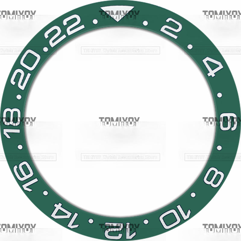40MM Blue Black Green Red Ceramic Slope Watch Bezel Insert Fit For R-L-X GMT Mechanical Wristwatch