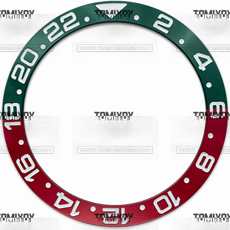 38MM Purple Green Red Blue Aluminum Sloped Watch Bezel Insert Fit For R-L-X GMT Mechanical Wristwatch