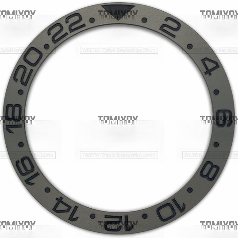 38MM Gold Green Blue Matte Ceramic Sloped Watch Bezel Insert Fit For R-L-X GMT Mechanical Wristwatch