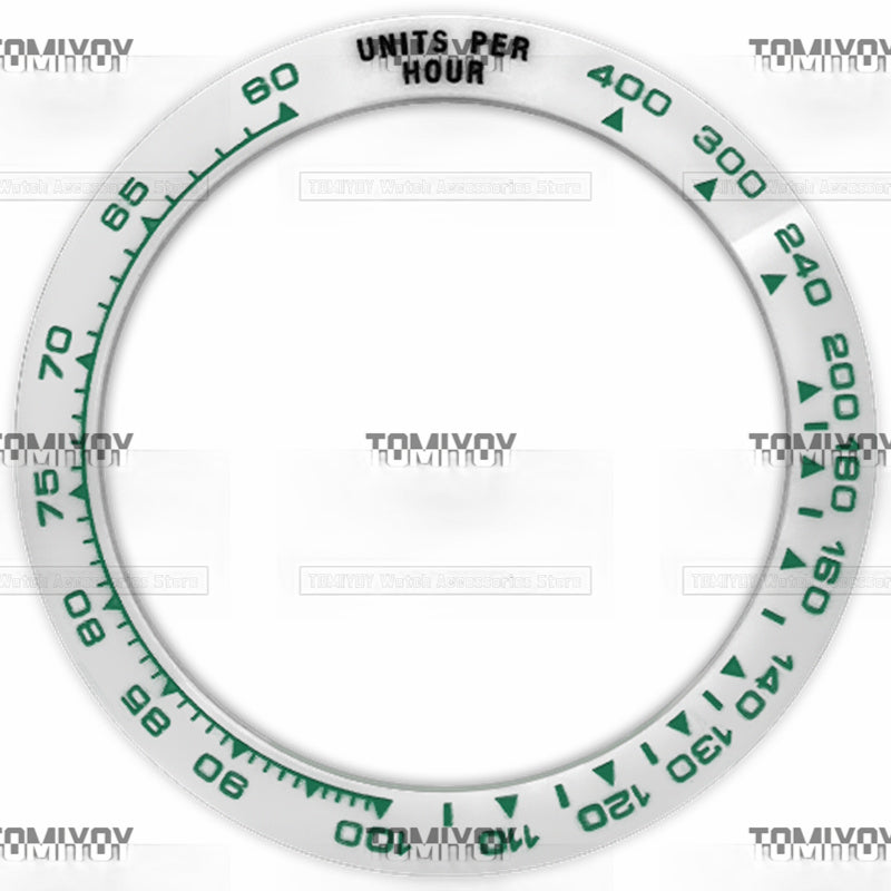 39.3MM Black Blue Green White Ceramics Flat Watch Bezel Insert Fit For R-L-X DTN Mechanical Wristwatch