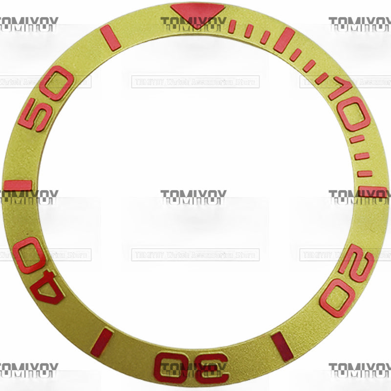 38MM Red Gold Purple White Convex Aluminum Sloped Watch Bezel Insert Fit For R-L-X YM Mechanical Wristwatch