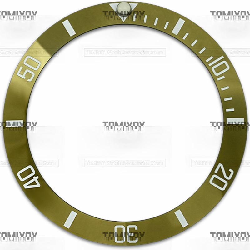38MM Sliver Purple Gold Electroplated Ceramic Sloped Watch Bezel Insert Fit For R-L-X SUB Mechanical Wristwatch
