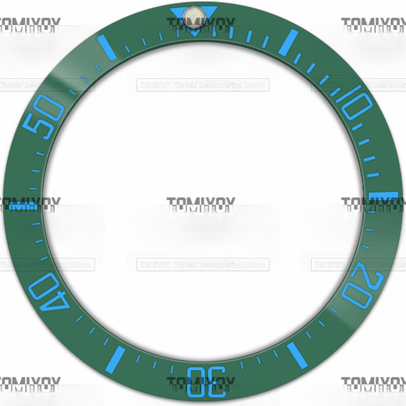 40MM Blue Green Black Ceramic Sloped Watch Bezel Insert Fit For R-L-X SEA Mechanical Wristwatch