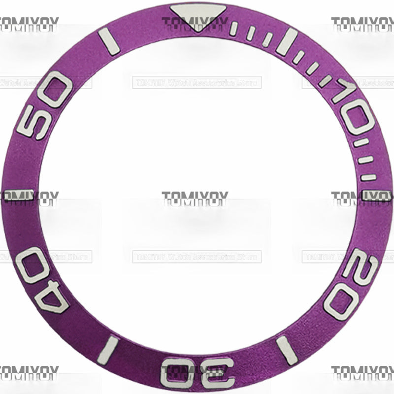 38MM Red Gold Purple White Convex Aluminum Sloped Watch Bezel Insert Fit For R-L-X YM Mechanical Wristwatch