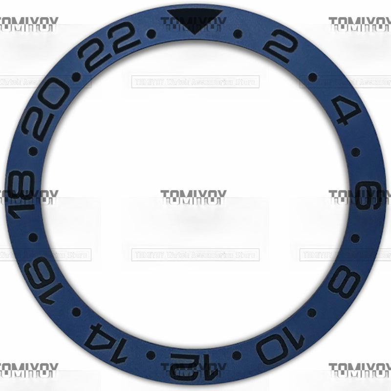 38MM Gold Green Blue Matte Ceramic Sloped Watch Bezel Insert Fit For R-L-X GMT Mechanical Wristwatch
