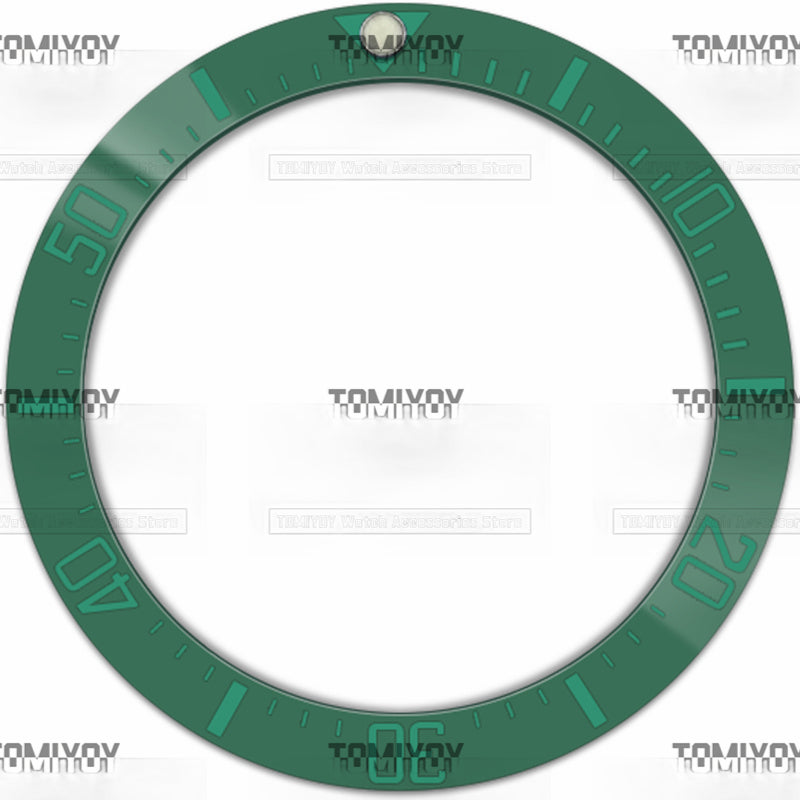 40MM Blue Green Black Ceramic Sloped Watch Bezel Insert Fit For R-L-X SEA Mechanical Wristwatch