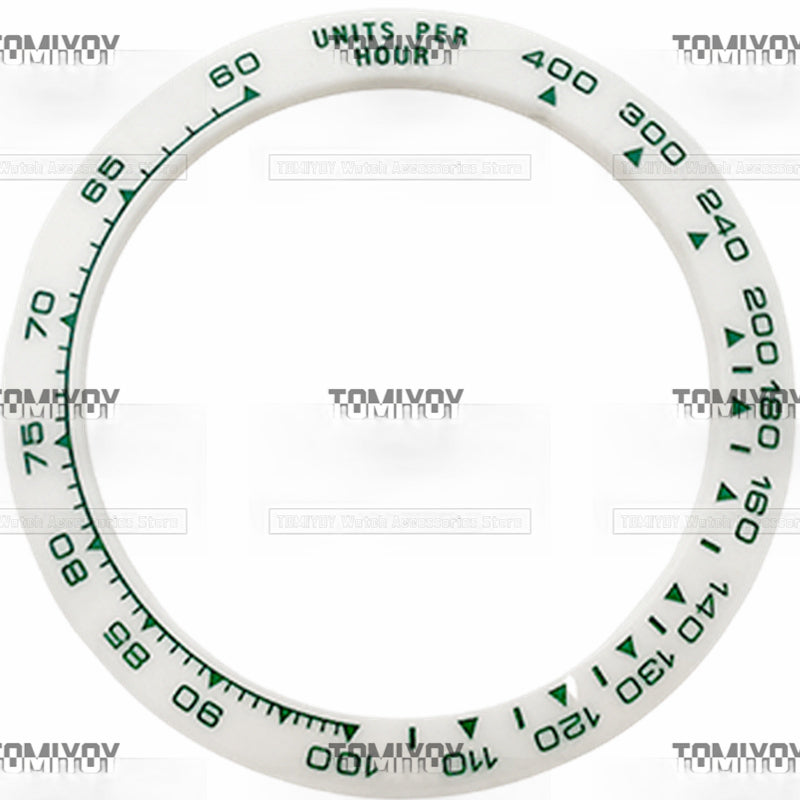39.3MM Black Blue Green White Ceramics Flat Watch Bezel Insert Fit For R-L-X DTN Mechanical Wristwatch