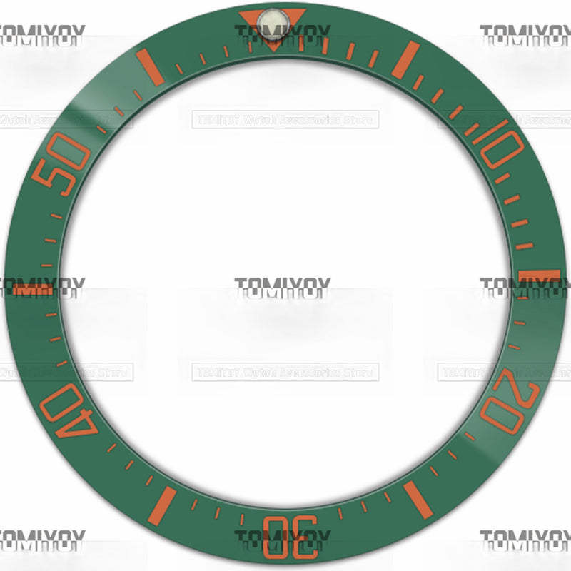 40MM Blue Green Black Ceramic Sloped Watch Bezel Insert Fit For R-L-X SEA Mechanical Wristwatch