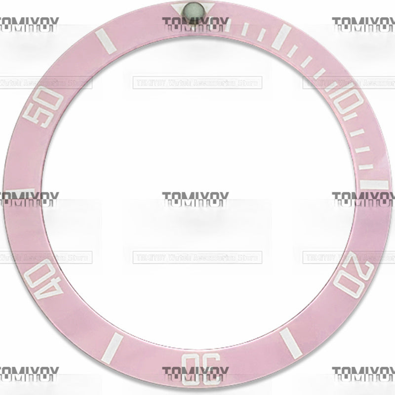 38MM Green Gold Pink Grey Ceramic Sloped Luminous Spot Watch Bezel Insert Fit For R-L-X SUB Mechanical Wristwatch