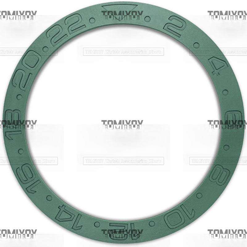 38MM Gold Green Blue Matte Ceramic Sloped Watch Bezel Insert Fit For R-L-X GMT Mechanical Wristwatch