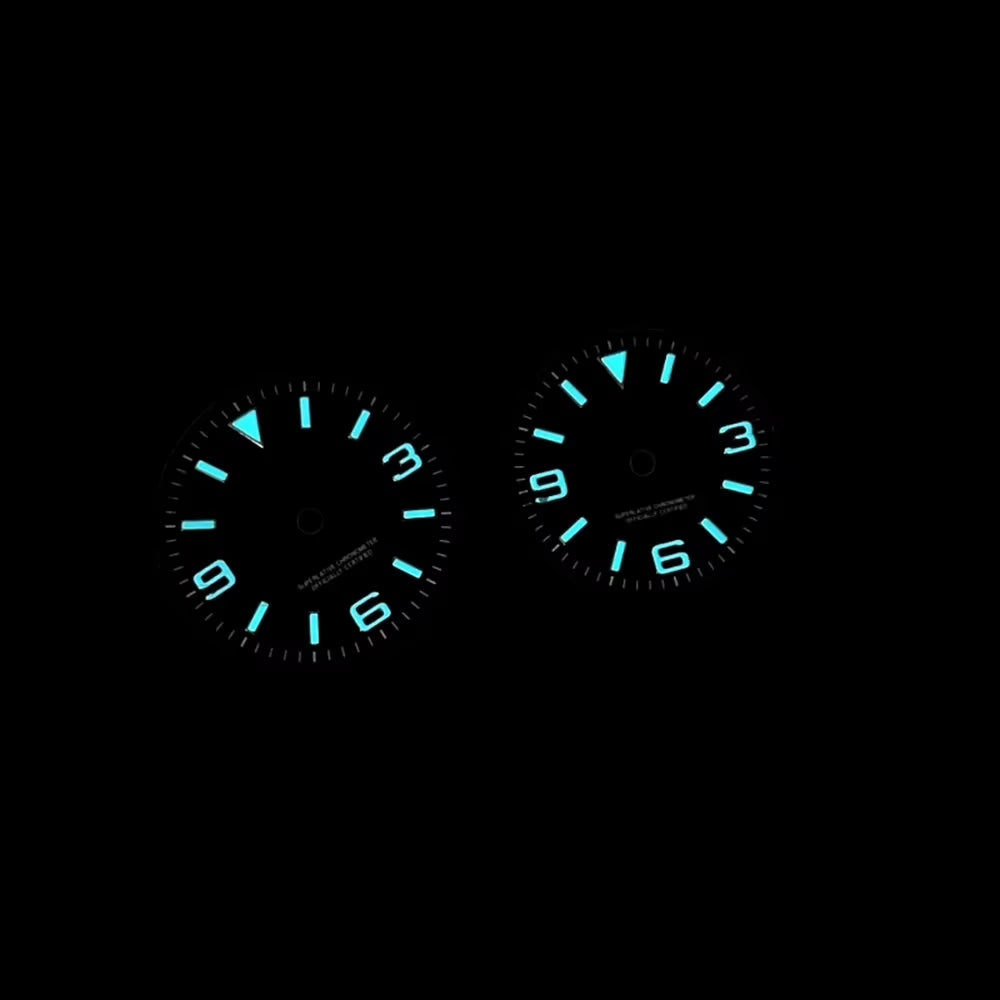 Mod 31mm/28.5mm Black Watch Accessories Blue Luminous Dial Fit For NH35A/4R35/NH34/NH36 Movement GBW9 Mechanical Watch Case