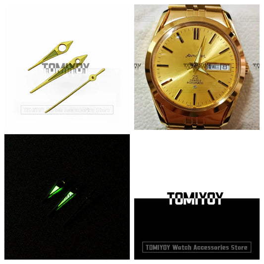 Gold With Green Luminous Vintage Watch Hands Fit For TI-TO-NI 307 2783 2789 2824 2836 Movements