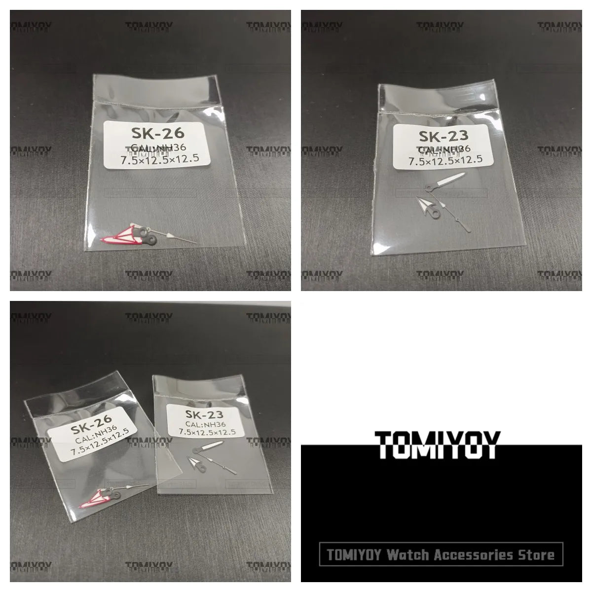 Mod Black Red Silver With Green Luminous Watch Hands Fit For NH35 NH36 Movement s-k-x007 6105 Watch