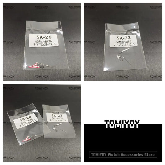 Mod Black Red Silver With Green Luminous Watch Hands Fit For NH35 NH36 Movement s-k-x007 6105 Watch