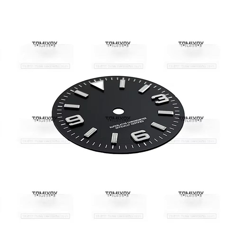 Mod 31mm/28.5mm Black Watch Accessories Blue Luminous Dial Fit For NH35A/4R35/NH34/NH36 Movement GBW9 Mechanical Watch Case