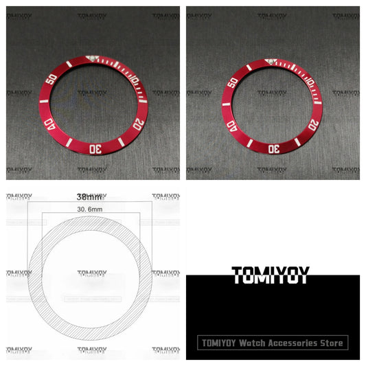 Red 38MM Aluminum Bezel insert Fit For R-L-X 8215 8200 Watch Case