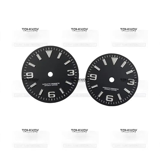 Mod 31mm/28.5mm Black Watch Accessories Blue Luminous Dial Fit For NH35A/4R35/NH34/NH36 Movement GBW9 Mechanical Watch Case