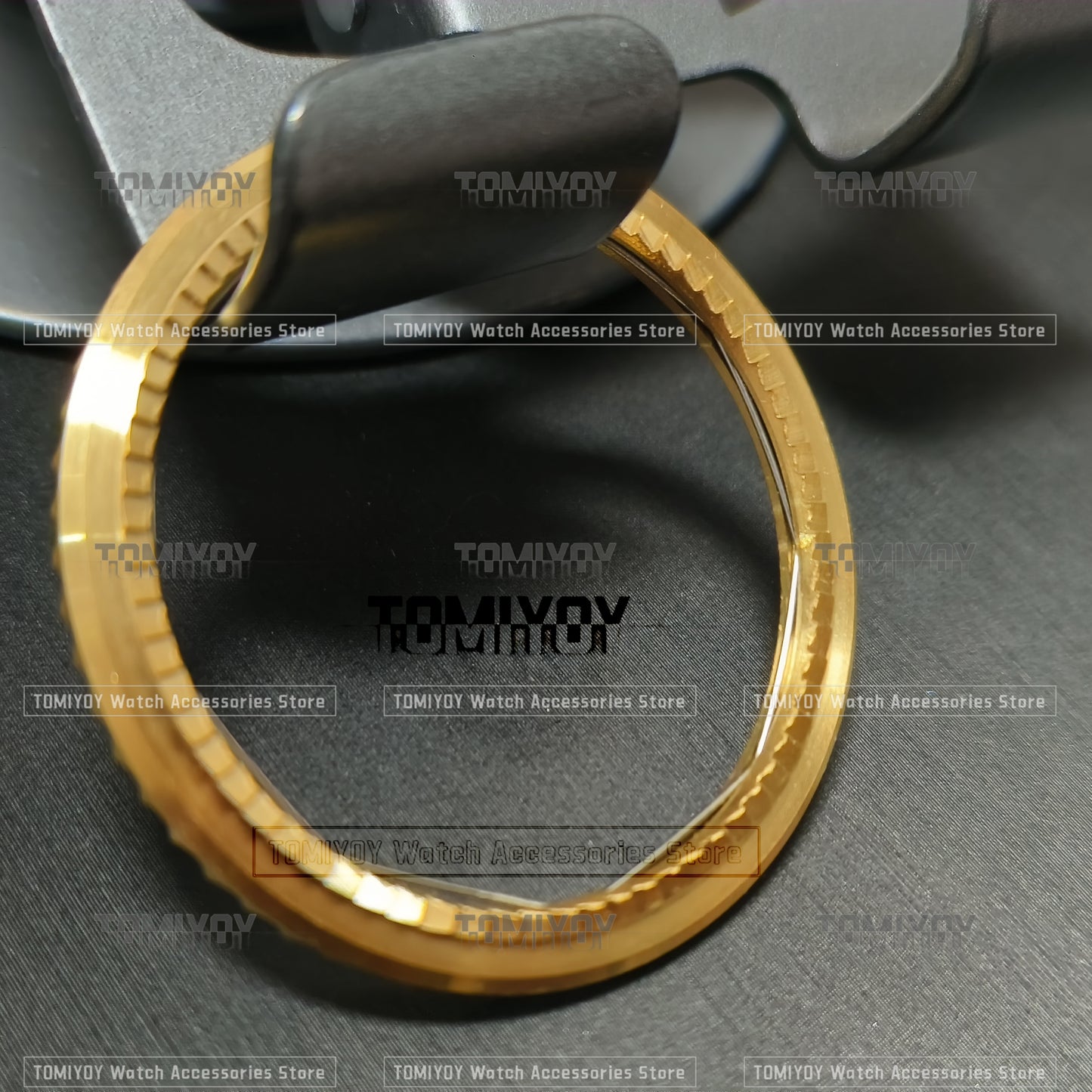 40.6MM Gold Stainless Steel With Cilck Springs Bezel Fit For R-L-X 40mm Case SUB men's Watch