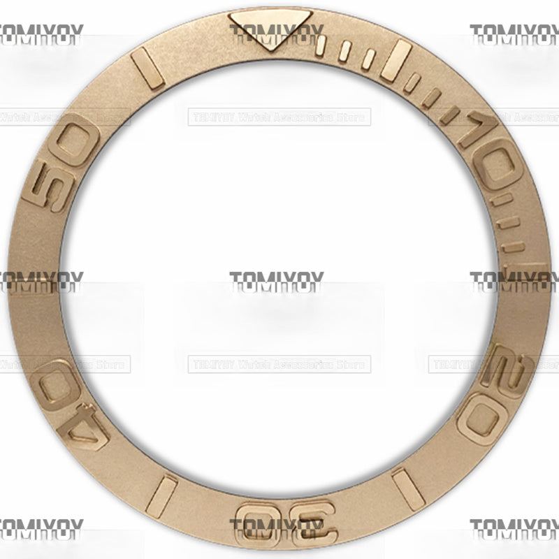 38MM Convex Metal Gold Rose Gold Sliver Blue Stainless Steel Sloped Watch Bezel Insert Fit For R-L-X Mechanical Wristwatch