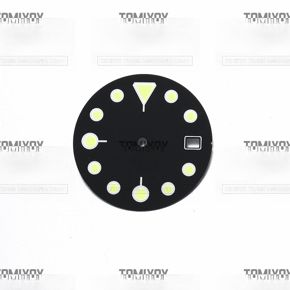 Mod 28.5mm Green Luminous Watch Dial Fit For S-k-x007 Men's Mechanical Watch