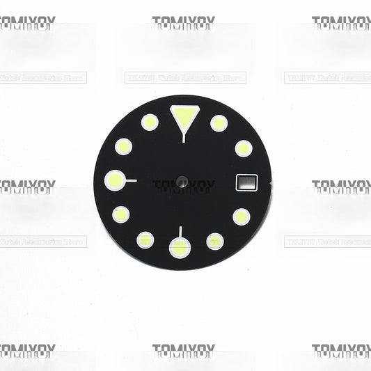 Mod 28.5mm Green Luminous Watch Dial Fit For S-k-x007 Men's Mechanical Watch