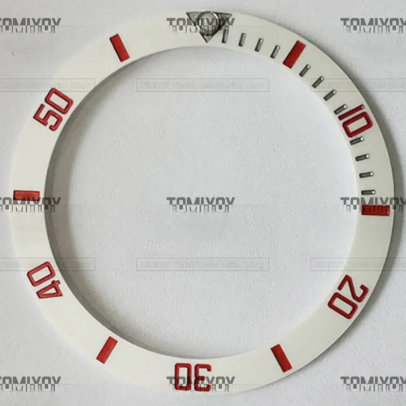 38MM Red White Orange Matte Carbon Fiber Sloped Watch Bezel Insert Fit For R-L-X SUB 40MM Mechanical Wristwatch