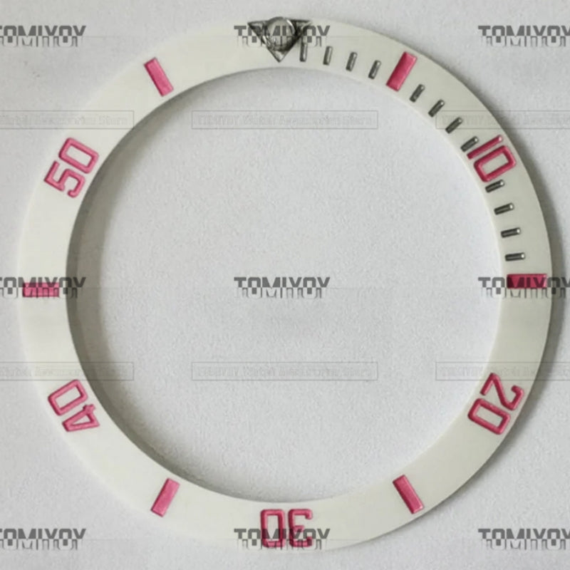 38MM Red White Orange Matte Carbon Fiber Sloped Watch Bezel Insert Fit For R-L-X SUB 40MM Mechanical Wristwatch